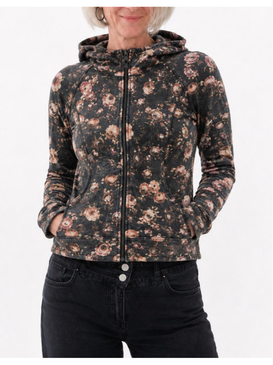 lululemon athletica Tops - Lululemon Scuba Hoodie Light Cotton Fleece Sz 10 Frosted Rose Multi EUC